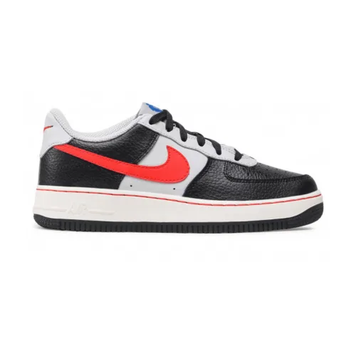 Air Force 1 07 Lv8 Gs Emb Black Chile Red Grey Fog Sail