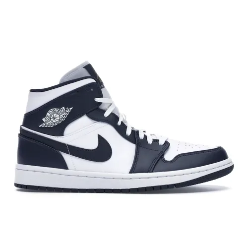 Air Jordan 1 Mid White Metallic Gold Obsidian