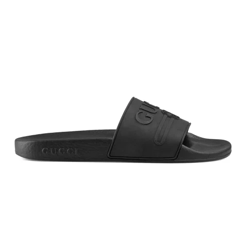 Sandal Flippers Gucci Track Black Logo - SJTSTORE