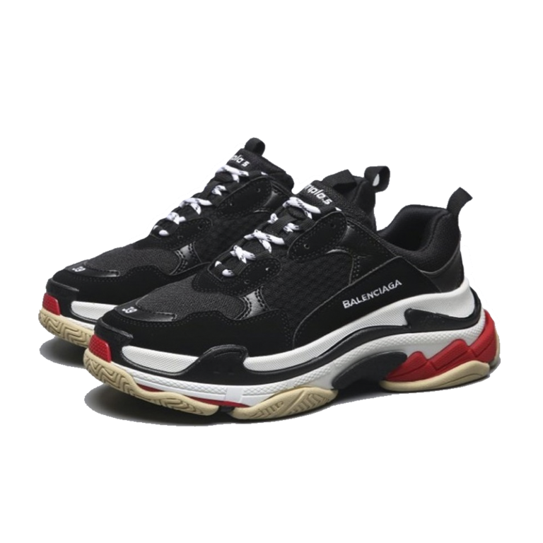 balenciaga triple s black red womens